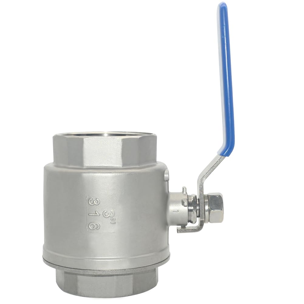 DAN SPEED 3" NPT Female 316 Stainless Steel Full Port Ball Valve Vinyl Handle WOG1000 (3 inch)