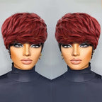 Pixie Cut Wig Human Hair Short Pixie Cut Wigs for Black Women Human Hair Glueless Pixie Wig Short Layered Brazilian Virgin Human Hair Wigs For Women Color P1B99J