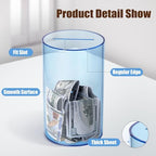 Hicocool Clear Piggy Bank for Adults Kids Must Break to Open, Blue Acrylic Piggy Bank Unopenable Money Savings Jar (8" H x 5" D)