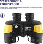 AOMEKIE Marine Binoculars for Adults 7X50 Military Waterproof Binoculars with Illuminated Rangefinder Compass BAK4 Prism IPX7 Fogproof for Boating Navigation Hunting Fishing Water Sports