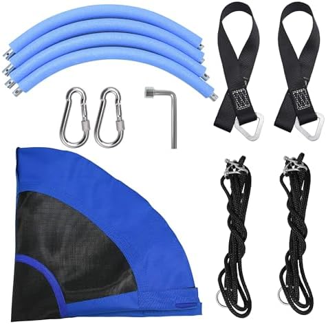 PACEARTH 40 Inch Saucer Tree Swing Flying 900lb Weight Capacity 2 Added Hanging Straps Adjustable Multi-Strand Ropes Colorful Safe and Durable Swing Seat for Children Adults - Blue
