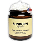 Pure Whipped Tallow Balm | 100% Organic Grass-Fed Beef Tallow Face Moisturizer & Lip Balm (4oz, Vanilla Hint)