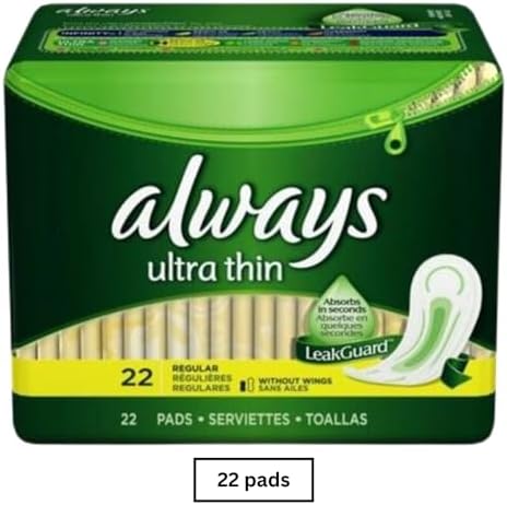 Always Pads, Ultra Thin, Without Wings, Regular 22 Pads