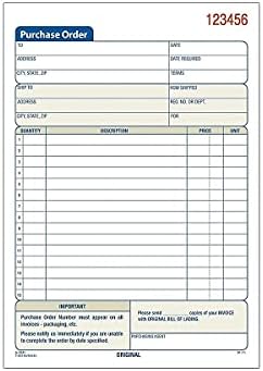 Adams Purchase Order Book, 2-Part Carbonless, White/Canary, 5-9/16 x 8-7/16 Inches, 50 Sets (DC5831)