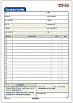 Adams Purchase Order Book, 2-Part Carbonless, White/Canary, 5-9/16 x 8-7/16 Inches, 50 Sets (DC5831)