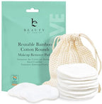 Reusable Makeup Remover Pads - 14 Eco-Friendly Cotton & Bamboo Rounds for Toner, Ultra Soft for All Skin Types, Includes Washable Bag