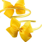 SIQUK 12 Pieces Headbands with Ribbon Bow for Girls, Hair Bow Boutique Grosgrain Headbands, 12 Colors