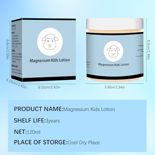 2pc Organics Magnesium Cream for Kids, Topical Magnesium Lotion for Sleep, Helps Kids Stay Calm at Night
