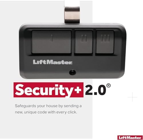 LiftMaster 893LM Security+ 2.0 3-Button Visor Clip Garage Door Opener Remote Control - Compatible only with Security+ 2.0 LiftMaster garage door openers with a yellow programming button