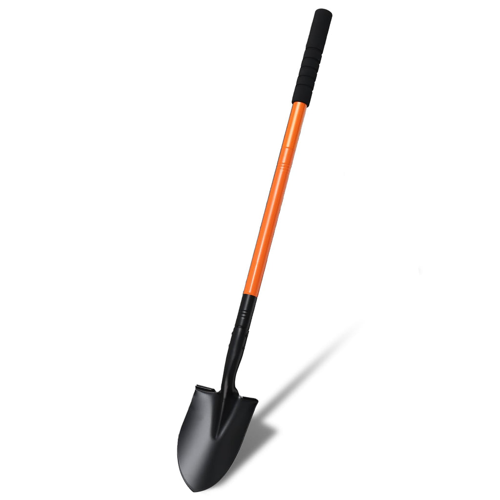 Small Shovel 43.3Inch Durable Metal Shovel for Digging Small Spade Shovel Garden Shovel for Gardening Digging Camping Farming and Outdoors, Orange