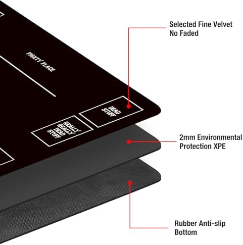 Stitched MTG Playmats for Magic The Gathering - Play Mat with Tube Case for MTG Card Game Playing (Black Zones)