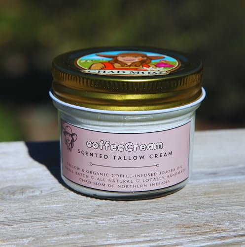 Coffee-Scented Whipped Tallow Cream, coffeeCream by Chad Mom featuring Coffea Arabica Oil & Organic Jojoba Oil, 3oz