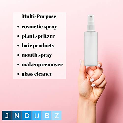 【Made In USA】Plastic Spray Bottle Fine Mist 4 Oz (120ml) – Refillable, Reusable, Portable Sprayer, Travel Size, Leak Proof for Household Use, Essential Oil, Cleaning Solution and Perfume (24 Pack)