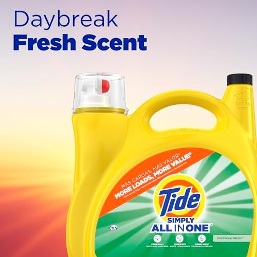 Tide Simply All-In-One Liquid Laundry Detergent, Daybreak Fresh Scent, 138 Loads, 182 fl oz