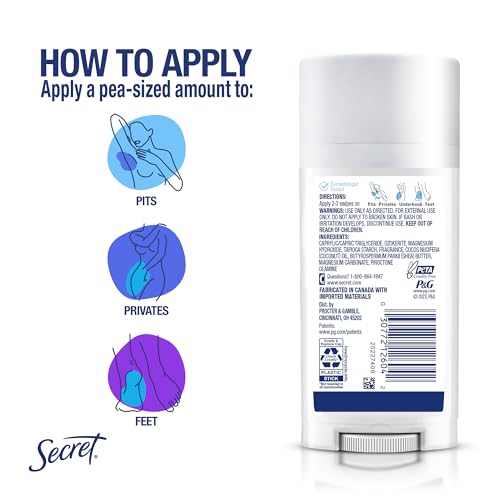 Secret Whole Body Deodorant Stick for Women, Peach & Vanilla Scent, Aluminum Free Deodorant Stick, 72 HR Odor Protection, 2.4 oz
