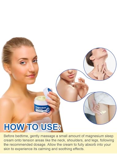 Magnesium Cream For Feet, Magnesium Cream for Sleep,Soothes Muscle Tension,Magnesium Lotion for Relaxation,3.17oz