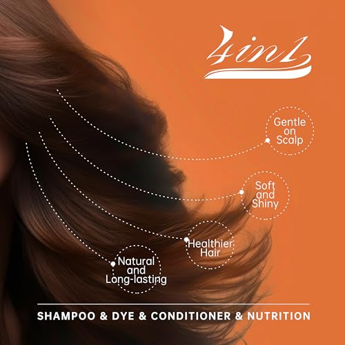 Hair Color Shampoo for Gray Hair- Hair Dye Shampoo,4 In 1 Easy to use Natural&Long Lasting Looking Ammonia Free(Dark Brown)
