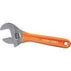 Klein Tools O5098 Adjustable Wrench, Extra-Wide Jaw, Forged Heat-Treated Alloy Steel, SAE and Metric Scales, Plastic-Dipped Handle, 8-Inch