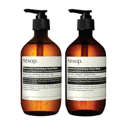 Aesop Reverence and Resurrection Aromatique Hand Wash Set | Gently Cleanses, Exfoliates, and Leaves Hands Smooth, Purified, and Refreshed | 16.9 Oz