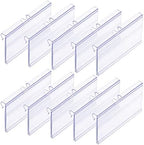 50 Pcs Plastic Wire Shelf Label Holders, 3" x 1.65" Clear Price Tag Holder with Double Snap Lock Closure - Reusable Plastic Basket Label Holders for Market, Retail Shop, and Pantry