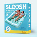 SLOOSH Inflatable Tanning Pool Lounger Float,85" x 57" Extra Large Pool Floats Adult with Pillow,4 in 1 Suntan Tub Raft Floatie,Sunbathing Bed Lounge Blow Up Ball Pit Party Gifts,XL-Cyan White