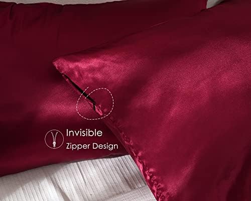 YANIBEST Satin Pillowcase for Hair and Skin Care Silk Pillowcase 2 Pack King 20inch X36'' Size Pillow Cases Set of 2 -Satin Cooling Pillow Covers with Hidden Zipper Floral Print