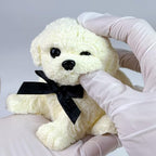 Handmade Big Taba Squishy Dog Toy, Taba Squishy Teddy Dog Toy, Cute Squishy Poodle,Realistic Puppy Toy, Silicone Mochi Fidget Pup, Stress Relief Gift for Adults & Kids (White - XL)