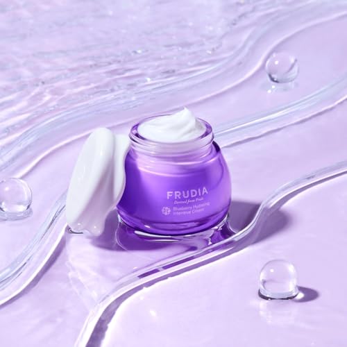 FRUDIA Blueberry Hydrating Intensive Face Cream, Vegan Korean Face Moisturizer w/69% Blueberry Extract, Panthenol & WS BS Care EX for Dry Skin (1.94 fl oz)
