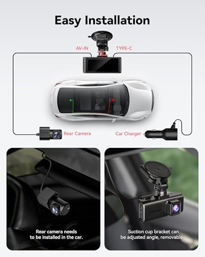 REDTIGER 4K Dash Cam Front and Rear, STARVIS 2 Sensor, Touch Screen 3.18", 128GB Card Included, Voice Control, 5.8GHz WiFi Car Dash Camera, GPS, Night Vision, Emergency Lock, Parking Mode (F7N Touch)