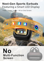 Wireless Earbuds, ENC Noise Cancelling Sport Ear Buds with Multifunctional Touch Screen, Bluetooth 5.4 Headphones, Bass Stereo Sound, 5 EQ Over The Ear Earbuds for Sports/Workout/Gym-Black