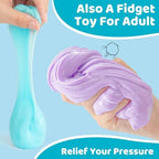 Slime Kit for Girls and Boys, Safe and Fluffy Slime for Kids, Stress Relief Kids Slime Kits for Toddlers, Stretchy Butter Slime Pack of 24