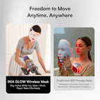 Red Light Therapy Mask for Face, Glow Wireless LED Face Mask Light Therapy with Near-Infrared Red Light (NIR), Rechargeable and Ergonomic Design for Home & Travel