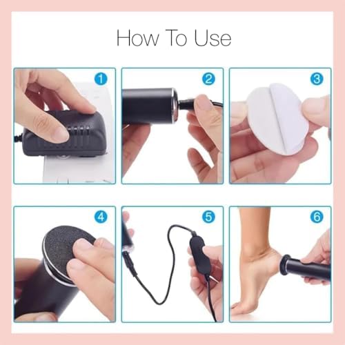 Dermave Electric Foot Callus Remover, Pain-Free Electric Foot File Callus Remover for Feet Professional Adjustable Speed, 360 Rotation with 60pcs Sanding Discs, Gentle and Not Hurt Feet (Gold)