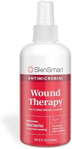 SkinSmart Antimicrobial Wound Therapy, Hypochlorous Acid Safely Removes Bacteria so Wounds Can Heal, 8 Ounce Clear Spray