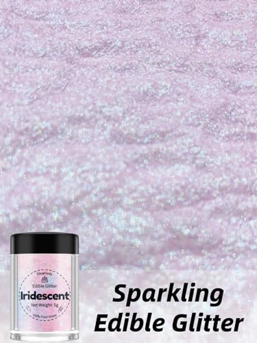 Shanlinly Iridescent Prism Powder Edible Glitter for Drinks, Food Grade Edible Glitter Dust Luster Shimmer Dust for Cakes Decorating Sparkling, Paints, Desserts, No Taste or Texture, 5g Each Bottle
