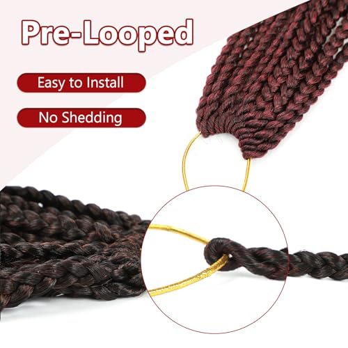 8 Packs Crochet Box Braids-20 Inch Boho Box Braids Crochet Braids Hair Bohomian Box Braid Crochet Hair Goddess Box Braids Crochet Hair for Black Women(1B/Bug)