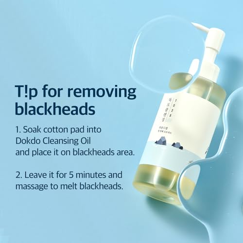 ROUND LAB 1025 Dokdo Cleansing Oil 6.76 Fl Oz, Facial Oil Cleanser for Face, Deep Pore Cleansing, Makeup Blackhead Impurities Remover, Easy to Wash Off No Oily Residue, Korean Skin Care