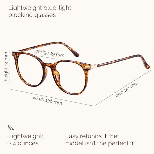 Gaoye Blue Light Blocking Glasses, Retro Round Eyewear Frame Anti Eyestrain Computer Glasses for Women Men (Tea Leopard/Transparent Lens)