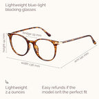 Gaoye Blue Light Blocking Glasses, Retro Round Eyewear Frame Anti Eyestrain Computer Glasses for Women Men (Tea Leopard/Transparent Lens)