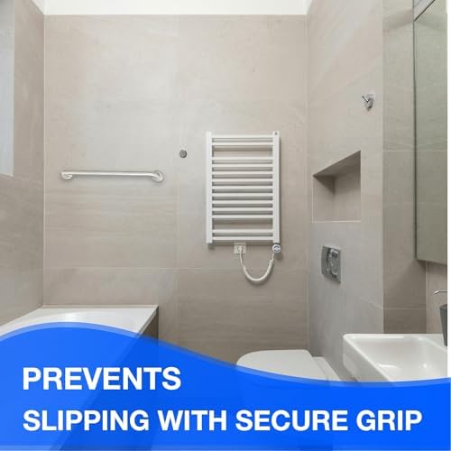 16' Peened Grip Stainless Steel Grab Bars | ADA Safety Bars for Seniors, Handicap, Elderly - Holds Up to 400lbs, For Bathtubs and Showers