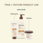 Aveeno Tone + Texture Renewing Body Night Cream With Prebiotic Oat, Gently Exfoliates & Moisturizes Sensitive Skin, Instantly Softens & Smooths & Intensely Nourishes, Fragrance-Free, 8 oz