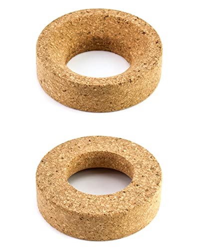 QWORK Lab Flask Support Cork Stand, 4 Pcs 110mm Diameter Round Bottom Holder for 250-2000mL Flasks
