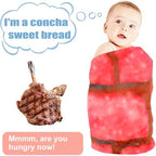 Concha Blanket Baby Stuff Shower White Elephant Gifts for Kids Throw Blankets Wrap Newborn Swaddle Toddler Boy Girl Party Novelty Gag Pets Soft Fleece Sweet Shell Bread 40in