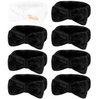 Semato Bachelorette Party Favor Set Bride Spa Headband Bride Headband and Bridesmaid Headband Skincare Headbands for Women Cute Bow Head Bands Party Supplies (1 bride+ 7 black)