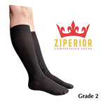 Inside Leg Zipper 20-30 mmHg Compression Grade Calf Closed Toe Socks (Black, 4X-Large)