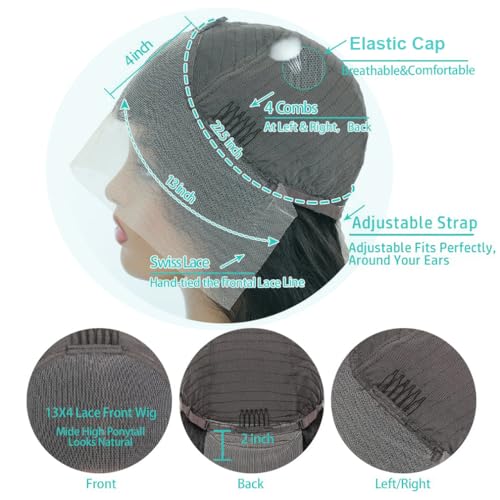 28Inch Deep Wave Lace Front Wigs Human Hair-13x4 HD Transparent Deep Wave Frontal Wigs Glueless Curly Wigs for Women 180% Density Curly Lace Front Wigs Human Hair Pre Plucked with Baby Hair