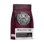 Bones Coffee Company Dragon's Lair Flavored Coffee Beans, Dark Roast Ground Coffee Low Acid (12 oz)