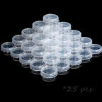 ZEJIA 3 Gram Sample Containers with Lids, 200 Count Tiny Sample Jars, 3ML Makeup Cosmetic Containers for Lip Balms, Lotion, Powder, Beauty Products(Clear Lids)