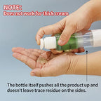 longway 3.4 Oz 100ml Clear Airless Cosmetic Cream Pump Bottle Travel Size Dispenser Refillable Containers for Foundation, Shampoo (Pack of 6)