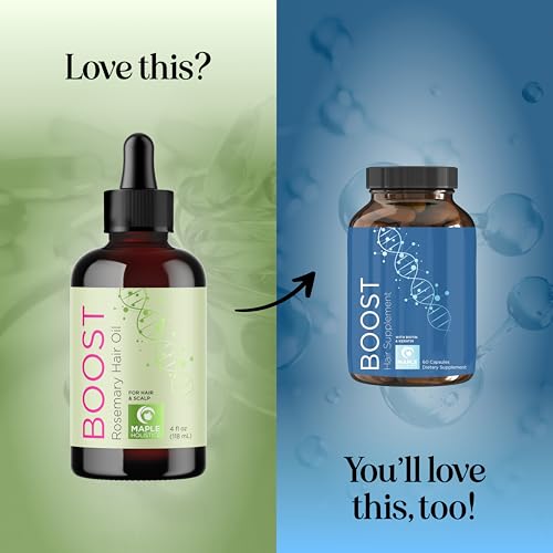 Rosemary Hair Oil for Hair Growth - Strengthening Vegan Hair Growth Oil for Women & Men Amla Castor and Pumpkin Oil - Thickening Hair Serum for Hair Growth for Dry Damaged and Thinning Hair (4 Fl Oz)